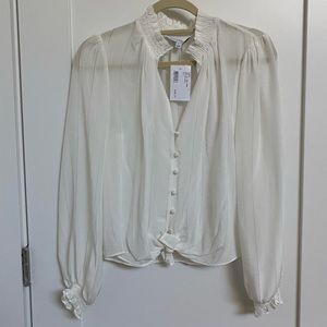 Intermix Silk button up tie blouse